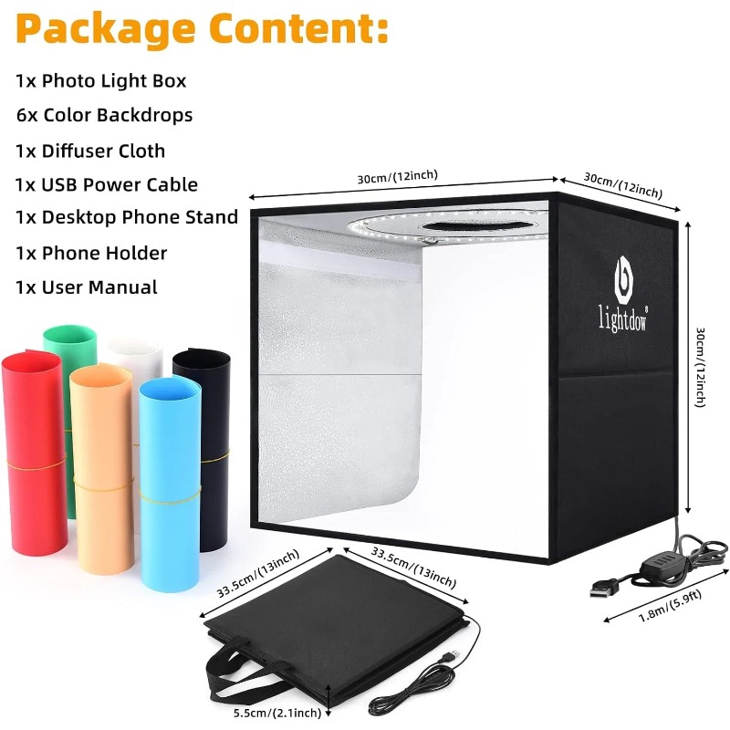 Photography Lighting Kit Portable - Zestaw Lightdow Photo Studio Light Box